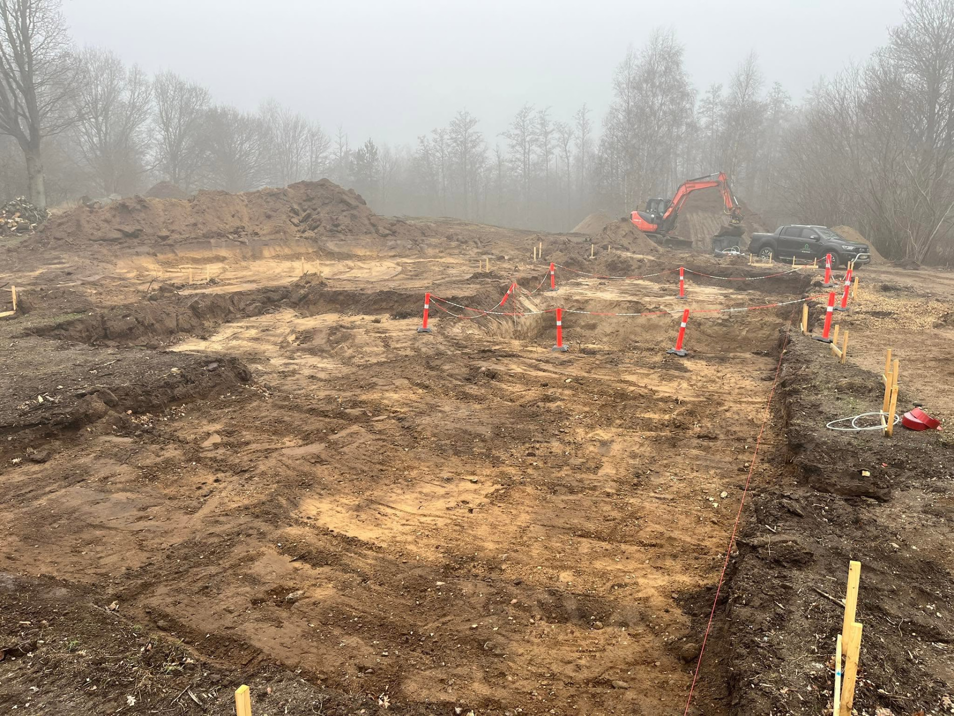 Afsætning og udgravning af fundament